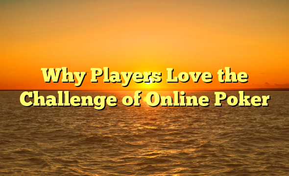 Why Players Love the Challenge of Online Poker