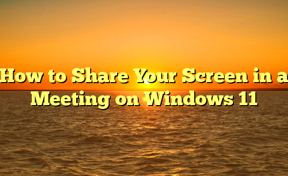 How to Share Your Screen in a Meeting on Windows 11