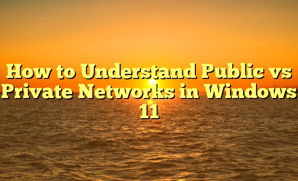 How to Understand Public vs Private Networks in Windows 11