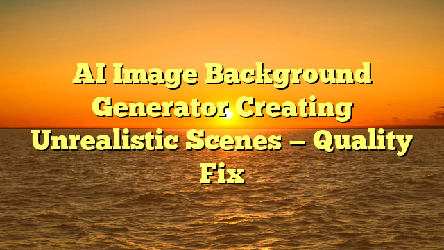 AI Image Background Generator Creating Unrealistic Scenes — Quality Fix